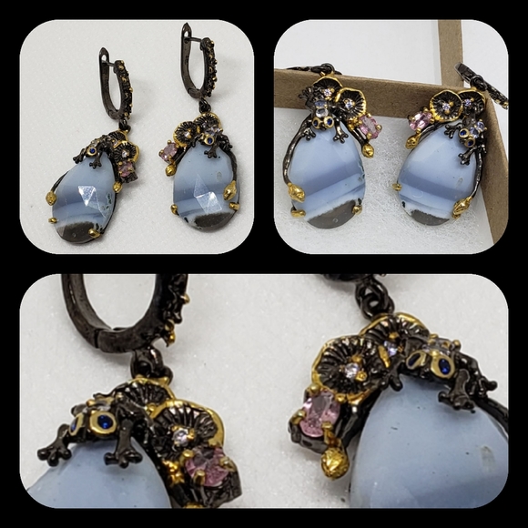 Sold"  "By the Sea" Multi Gem SS Limited Edition Earrings - Picture 4 of 6